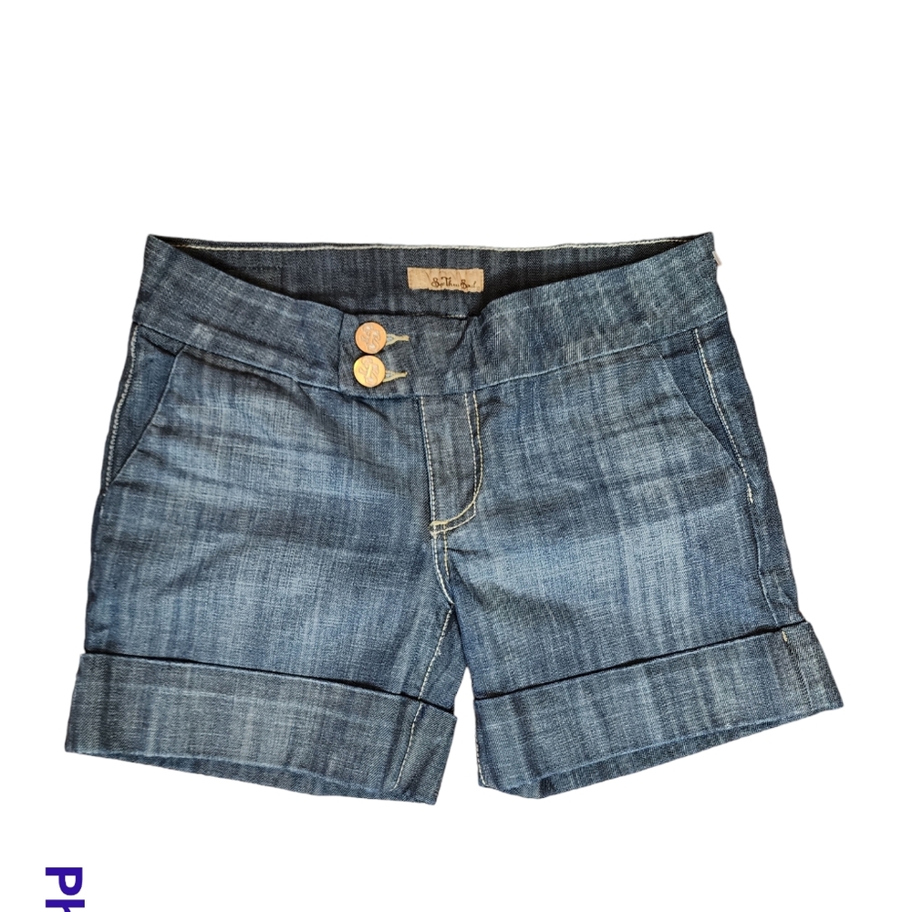 See Thru Soul women's cuffed denim shorts size 27 waist